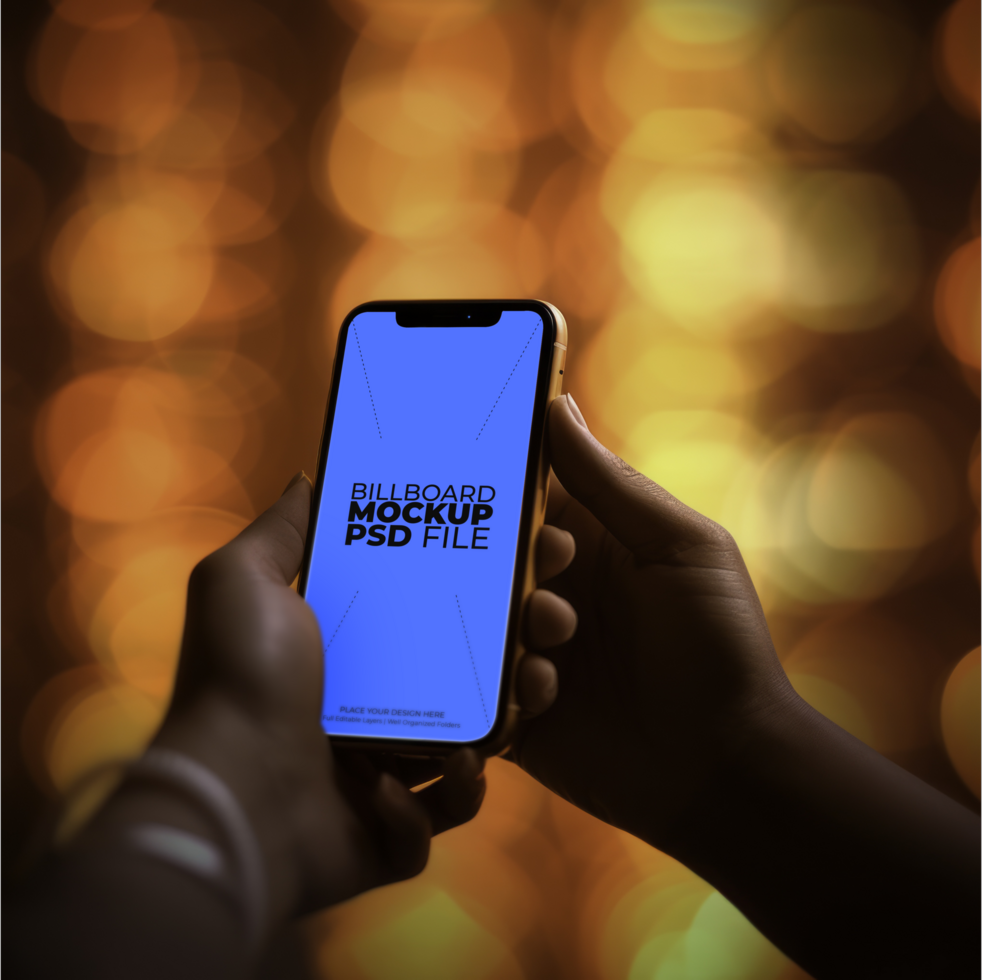 phone mockup with hand AI Generative psd