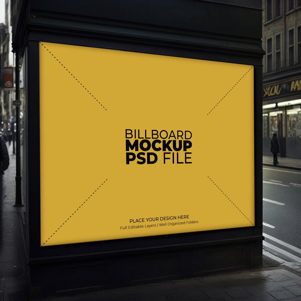 City Billboard Mockup AI Generative psd