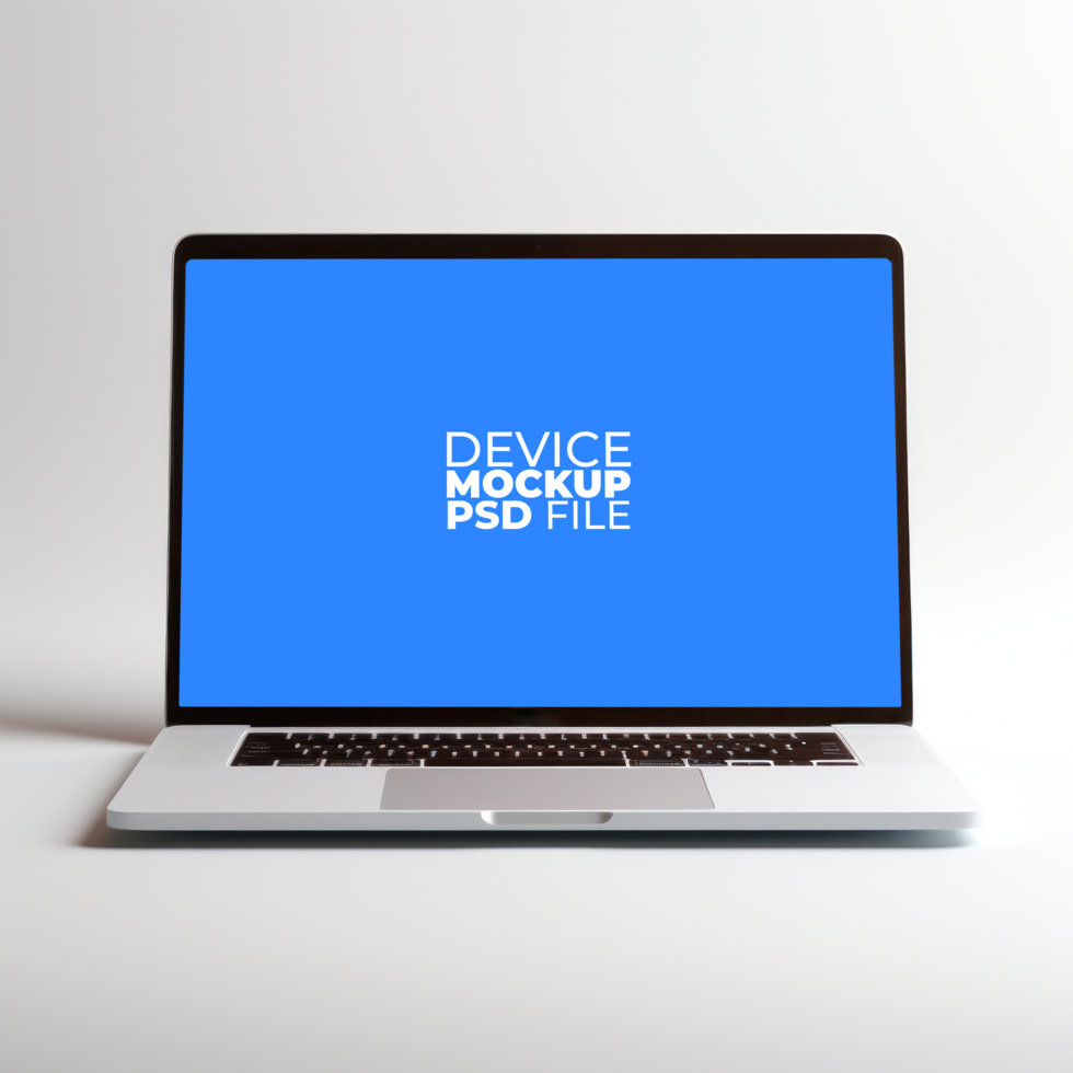laptop mockup white background AI Generative psd