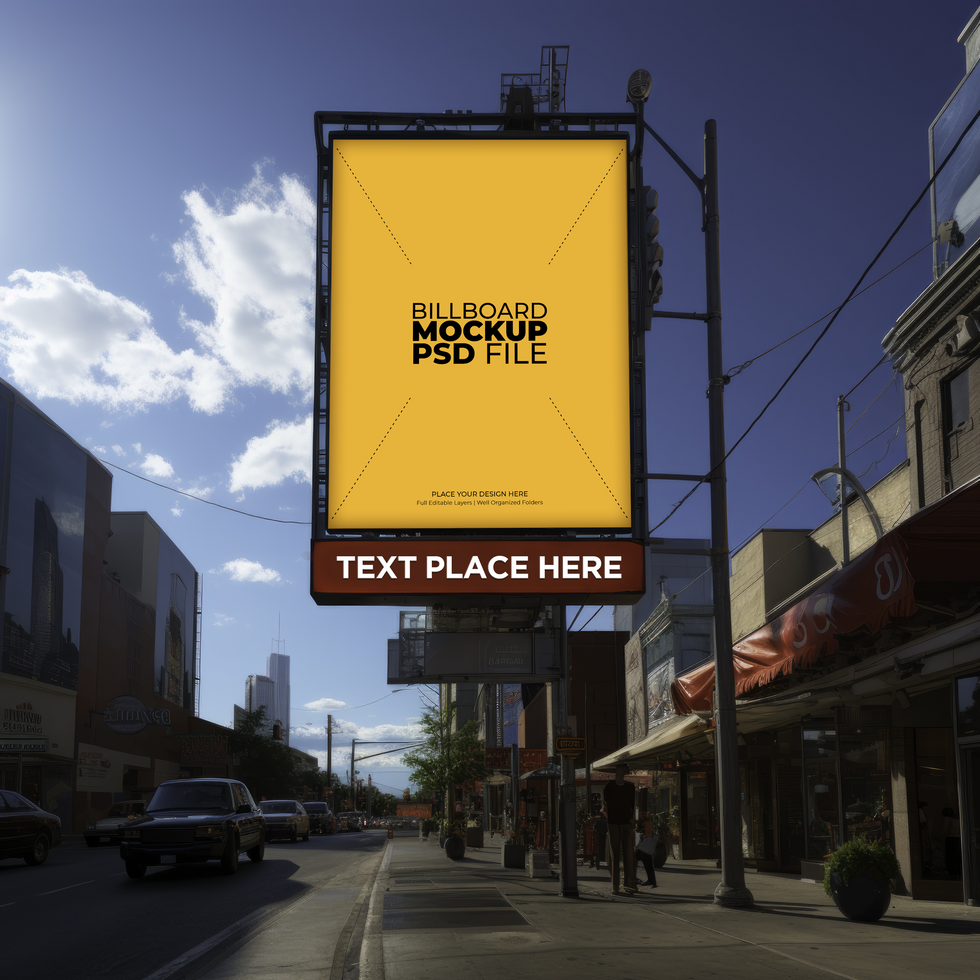 City Billboard Mockup AI Generative psd