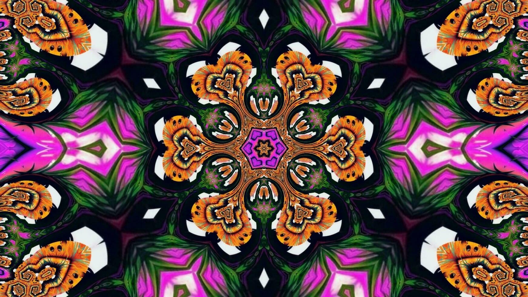 Stunning Abstract Kaleidoscope Background. Unique Multicolor Mosaic Texture in Seamless Geometric Pattern photo
