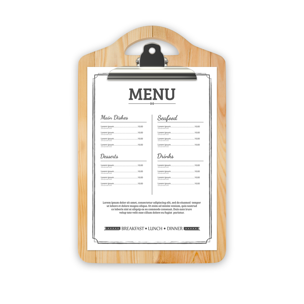Restaurant menu mock up design psd