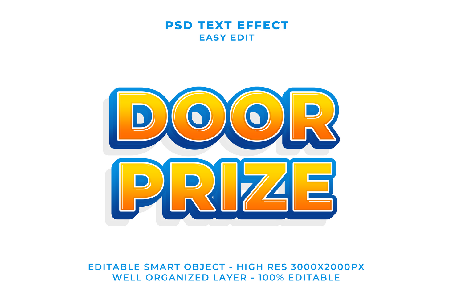 Door Prize cartoon text effect psd