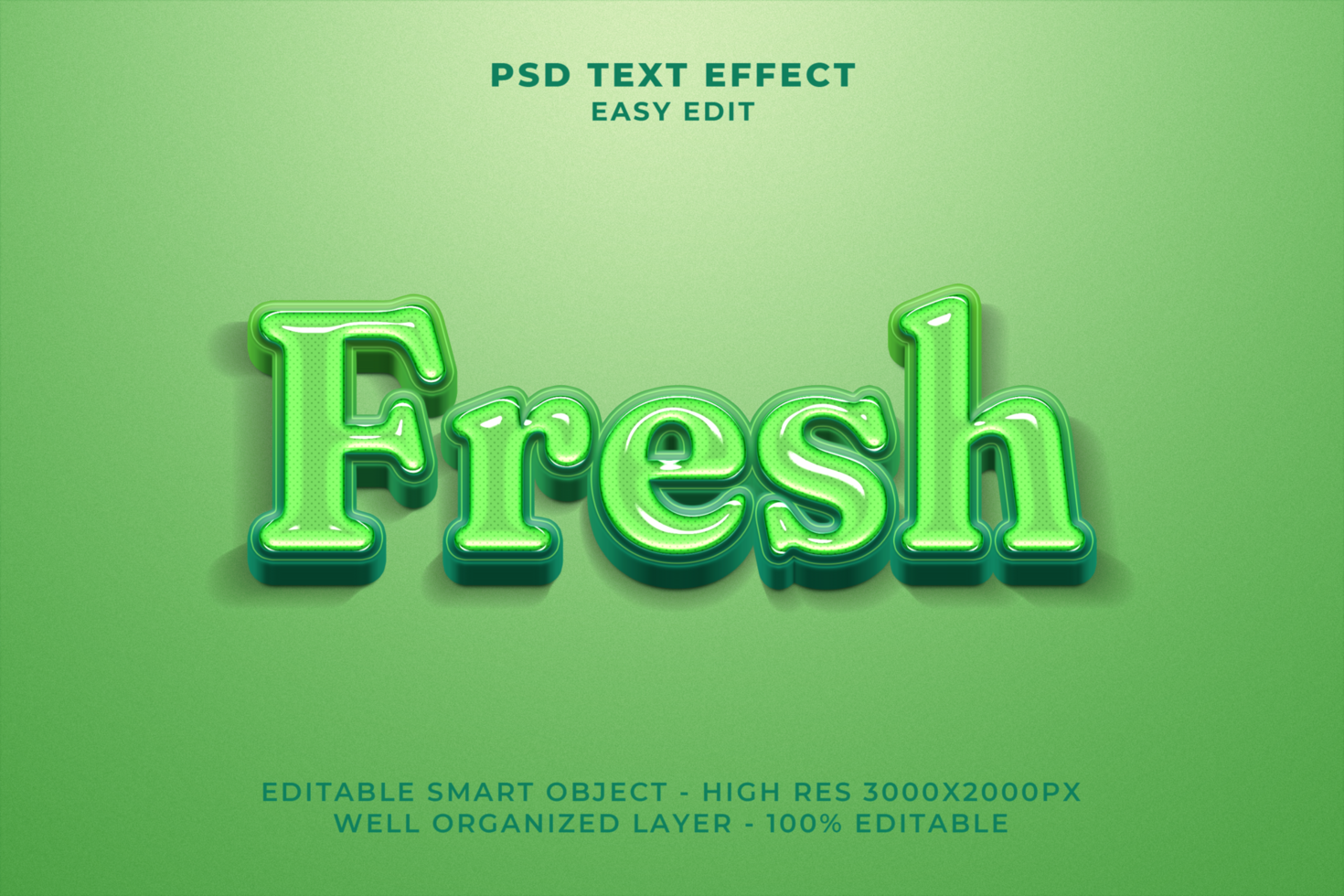 3D fresh nature text effect psd