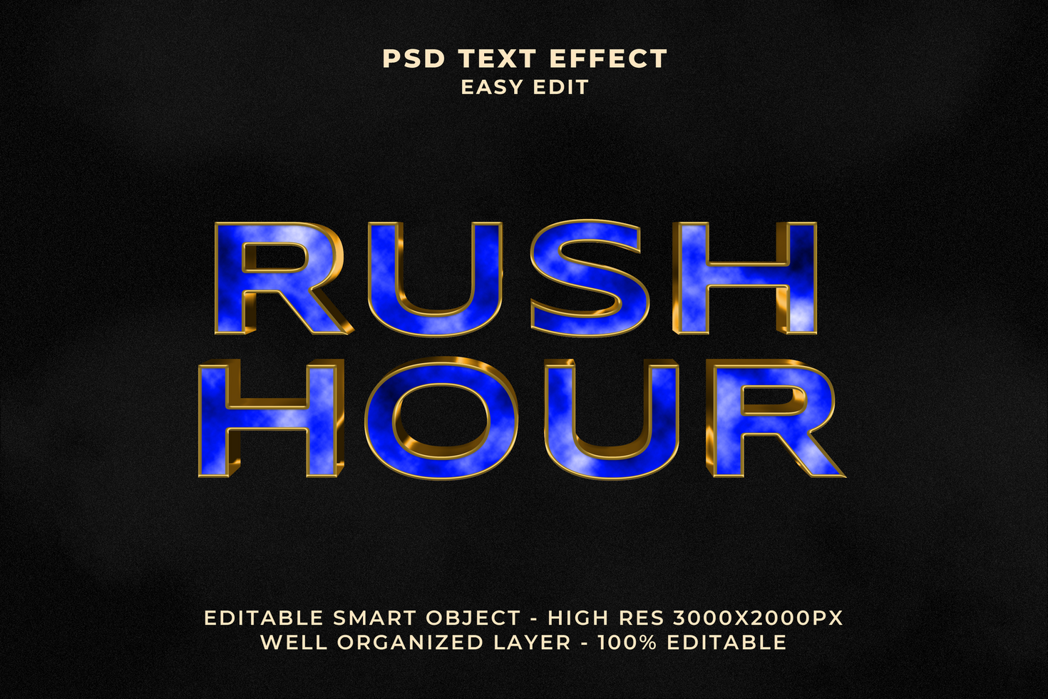 Rush Hour Text Effect PSD