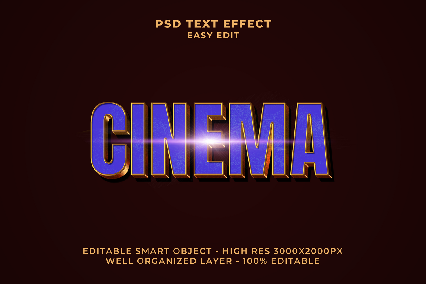 Cinema text effect psd