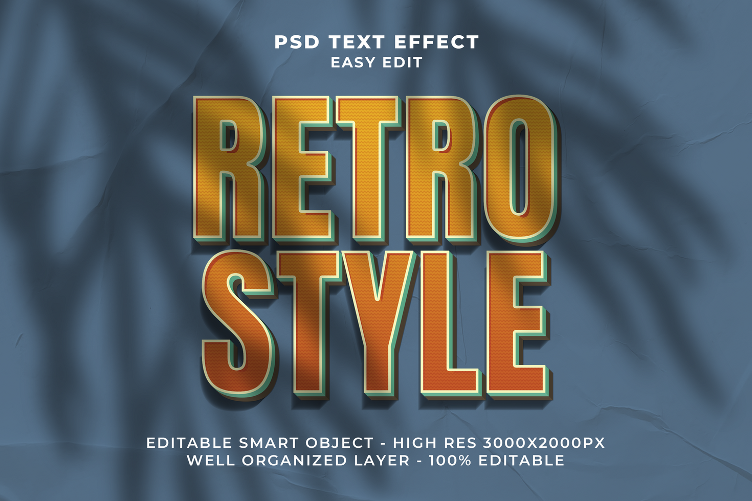 Retro style text effect psd