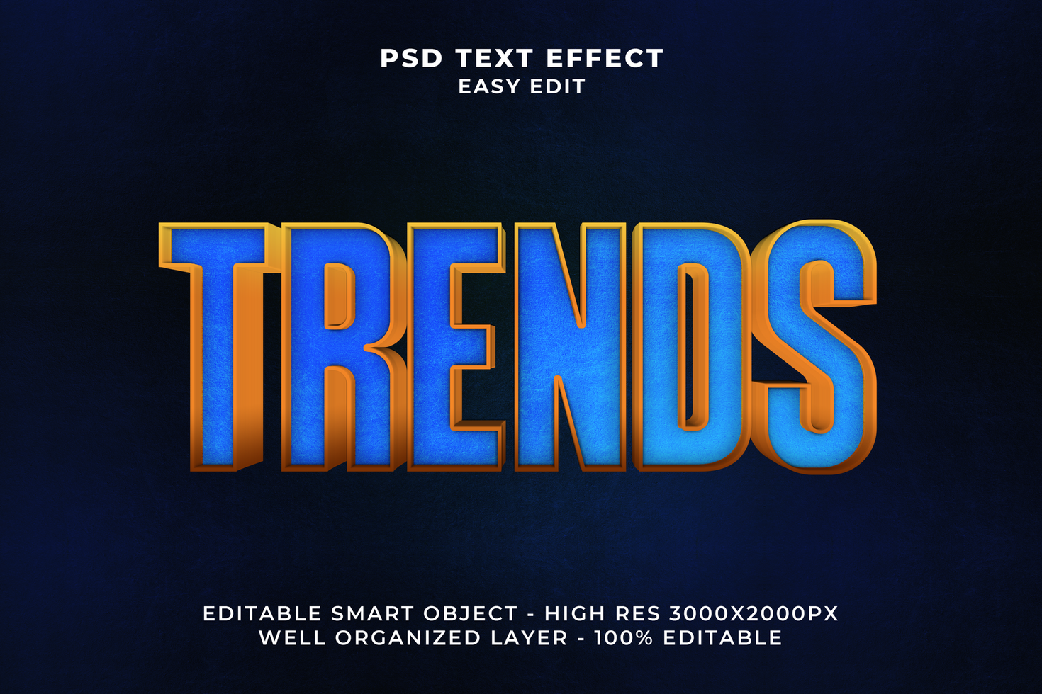 3D Trends Text Effect PSD