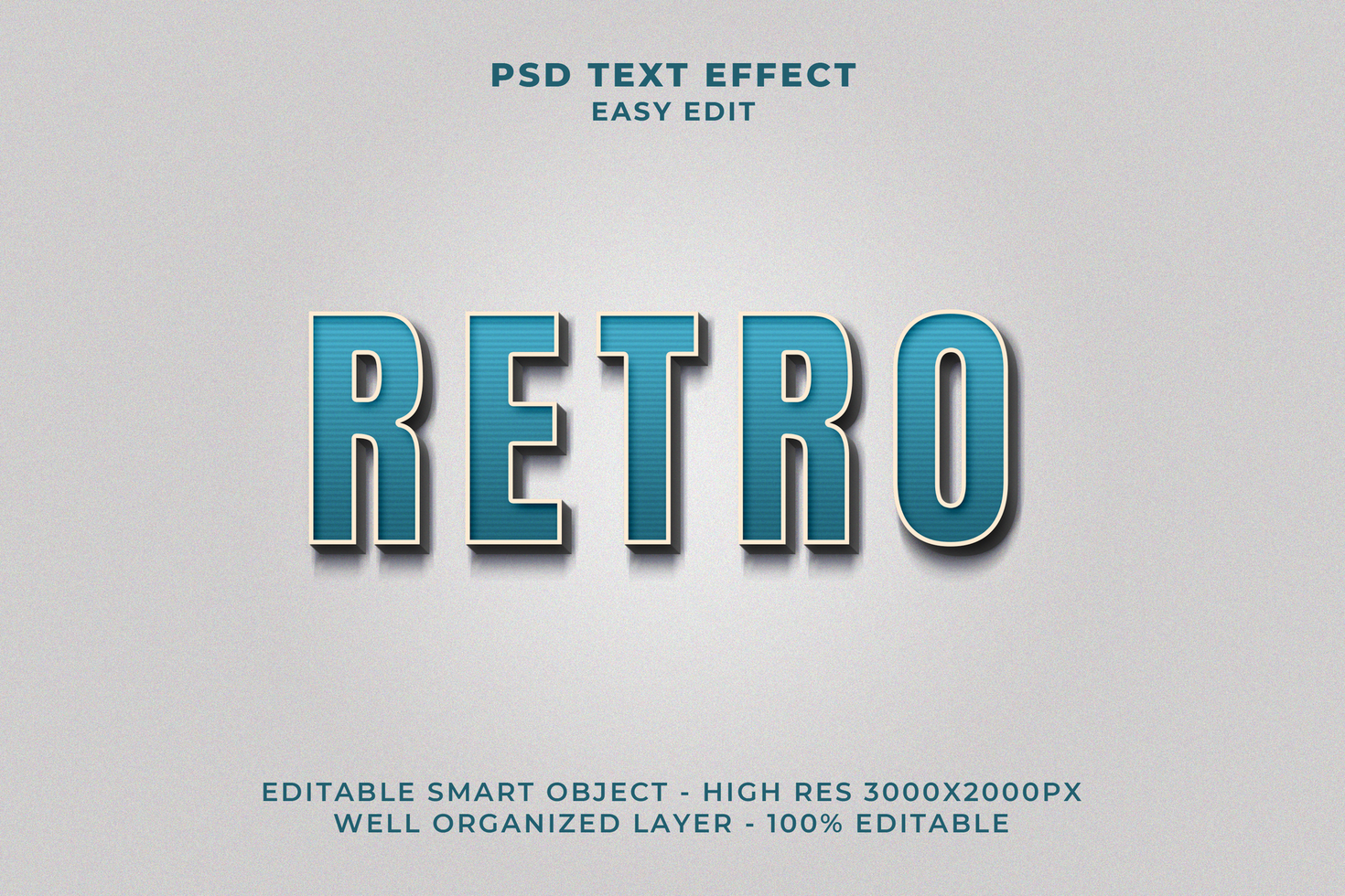 rétro 3d texte effet psd