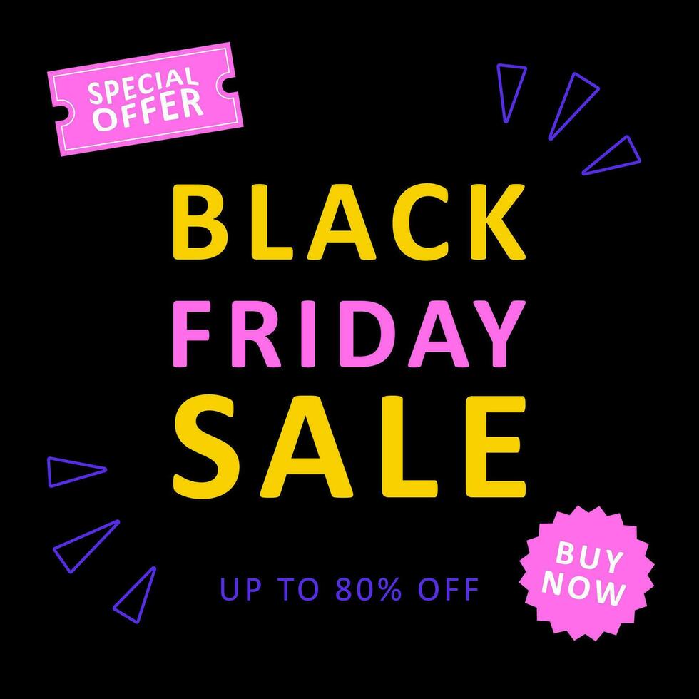 Black Friday Sale banner template. Minimalistic abstract design for web banner, social media, promo poster. vector
