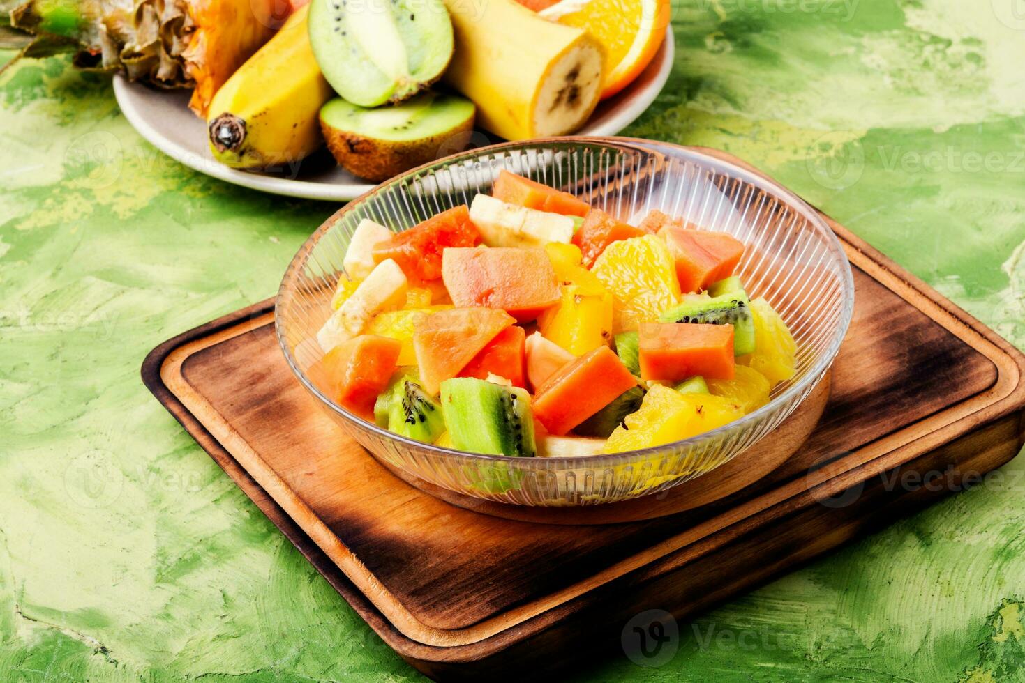 Bowl of fresh fruit salad photo