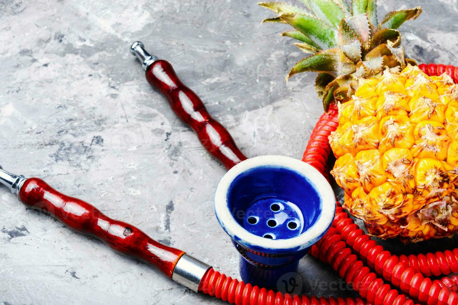 Oriental shisha with pineapple photo