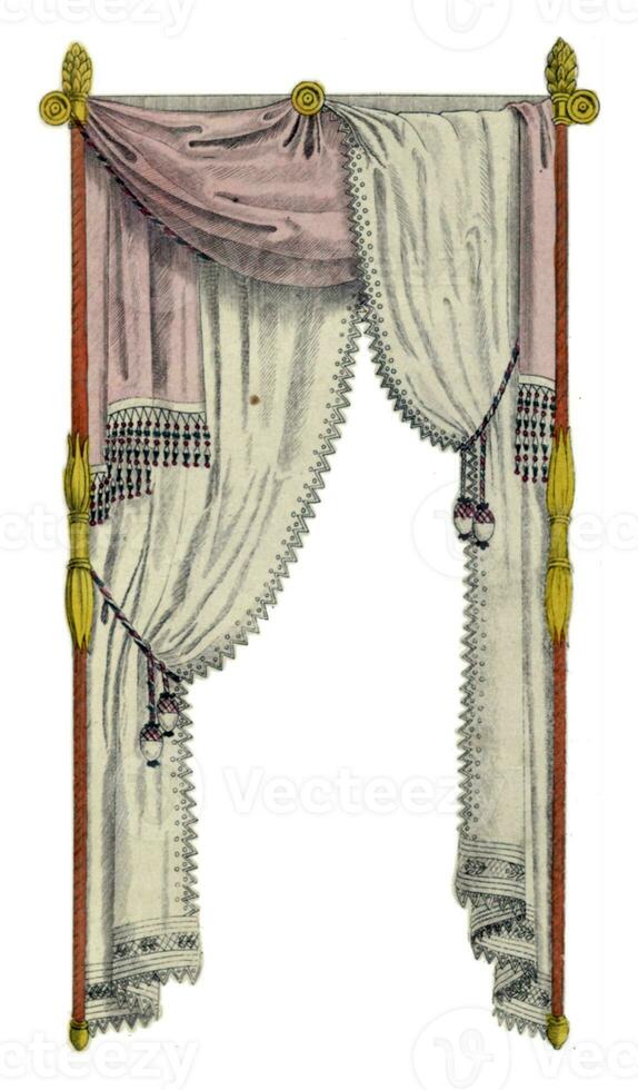 Elegantia, or magazine of fashion, luxury and taste for women, April 1809, vintage illustration. photo