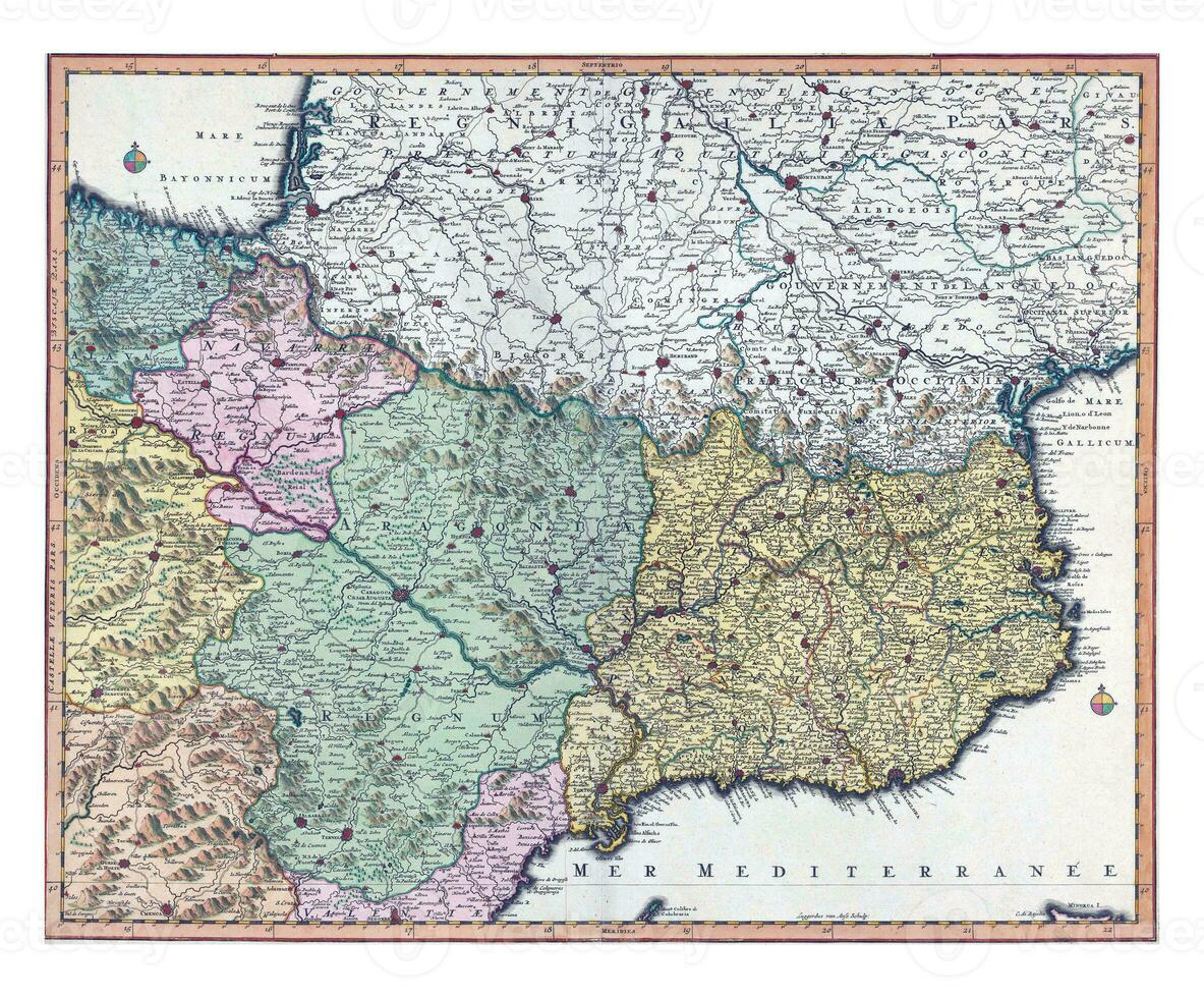 Map of Catalonia, Luggert van Anse, 1690 - 1709 photo