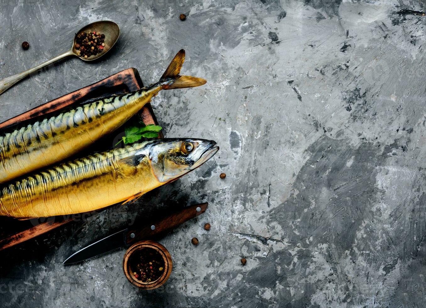 Smoked fish mackerel photo