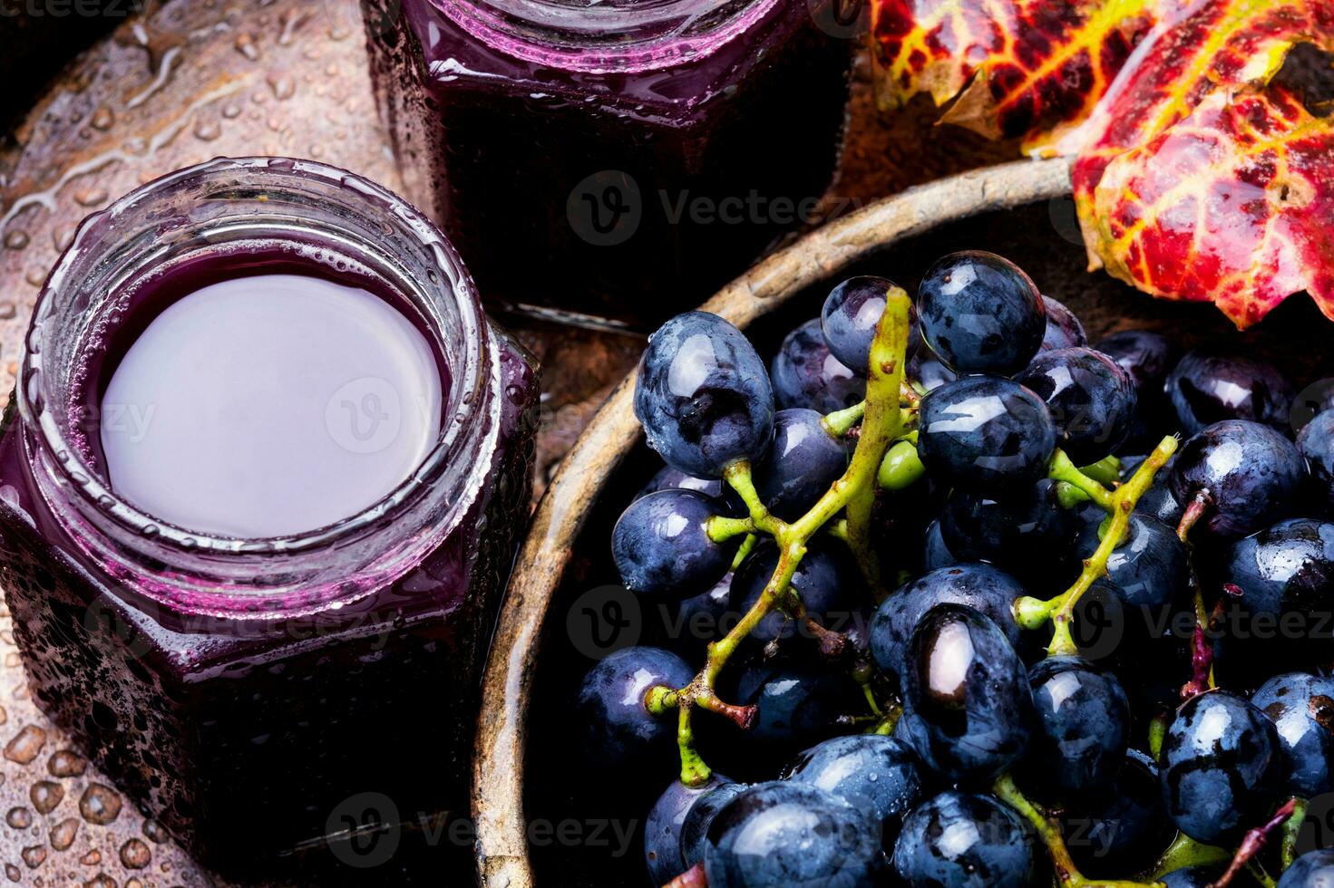 Glass of grape juice photo