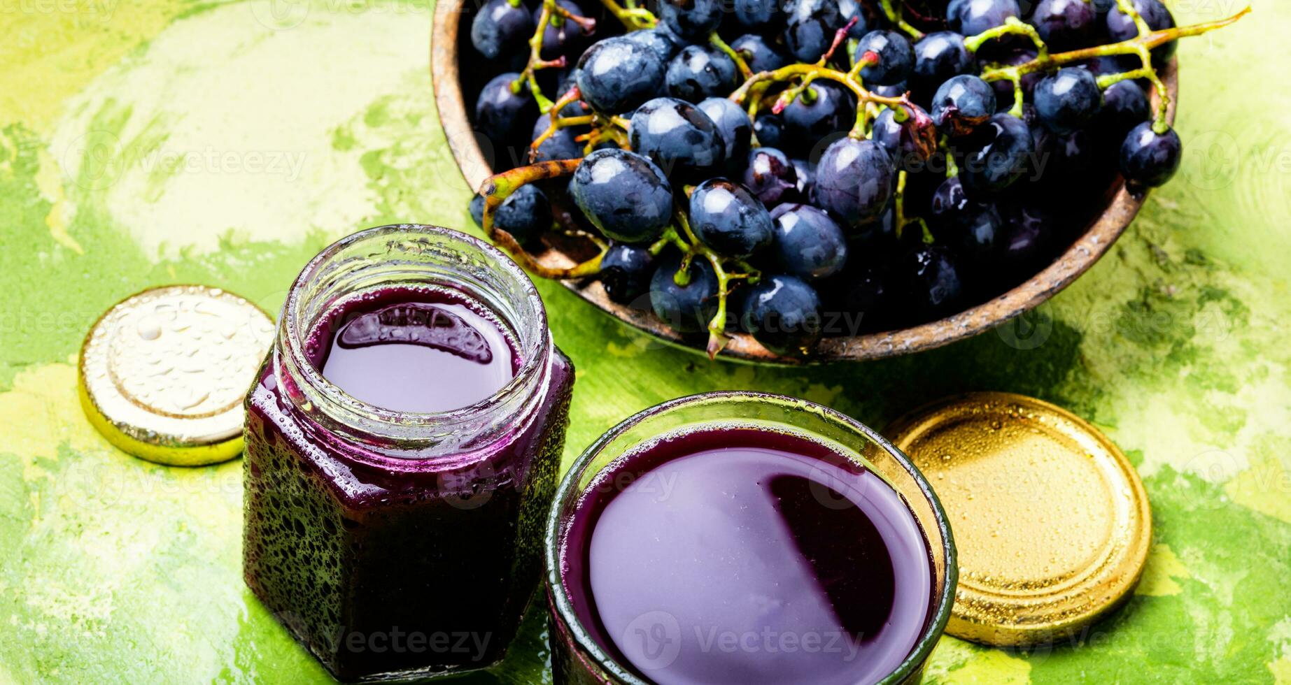 Glass of grape juice photo