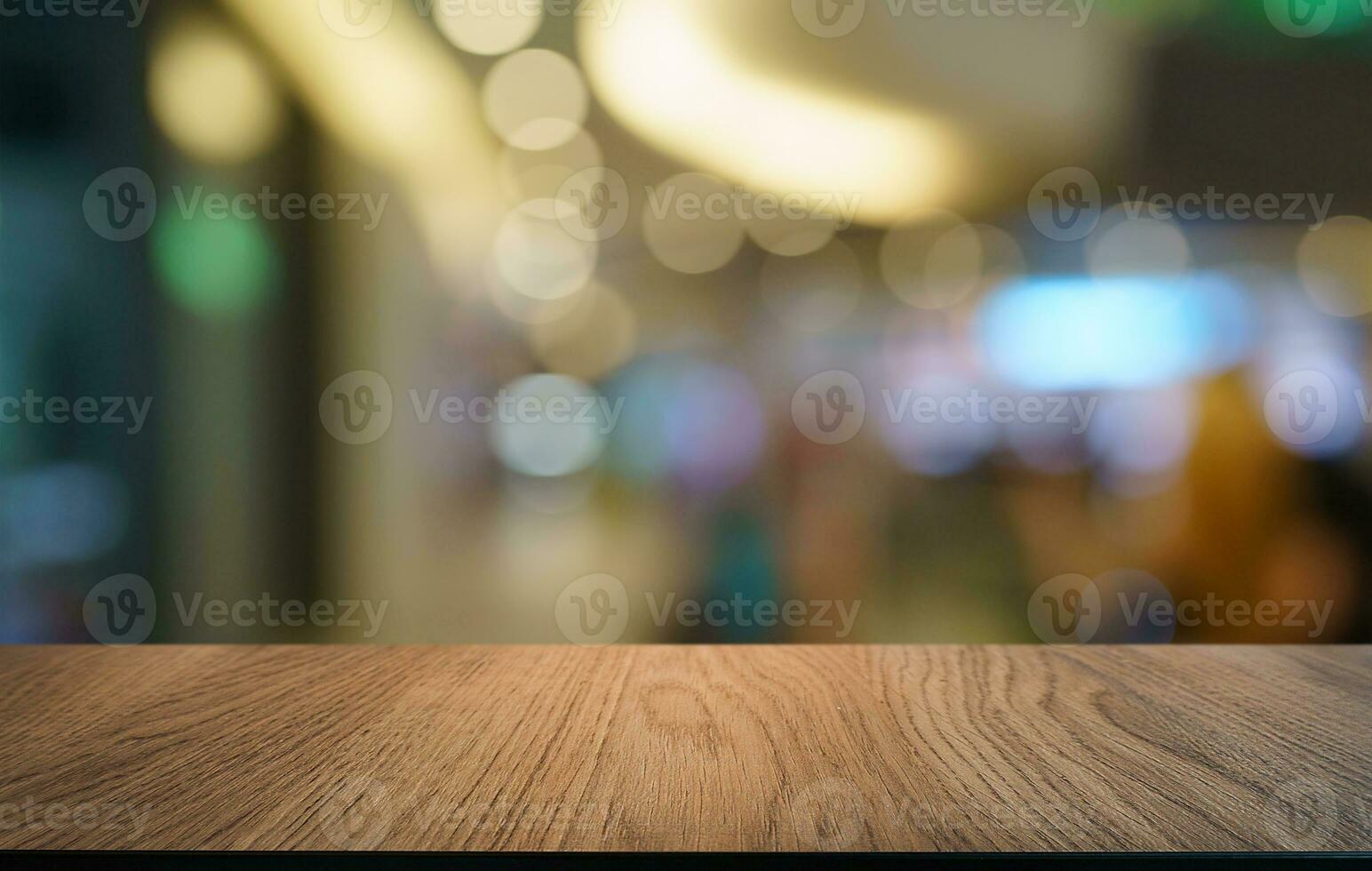 Empty wood table top and blur of out door garden background Empty wooden table space for text marketing promotion. blank wood table copy space for background photo