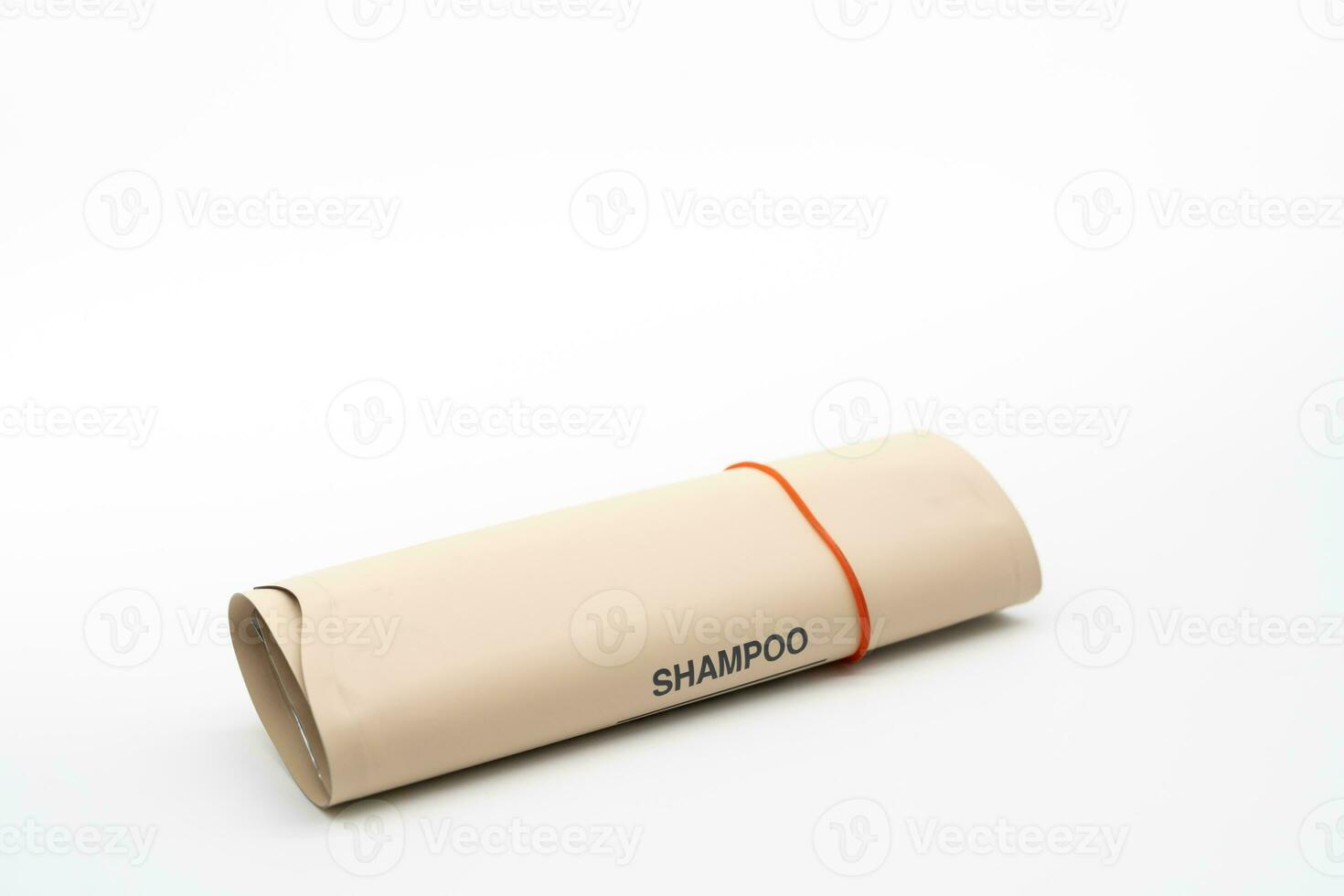 Empty plastic pouch for product refill. refill to reduce plastic waste. Sustainable Zero Waste. photo