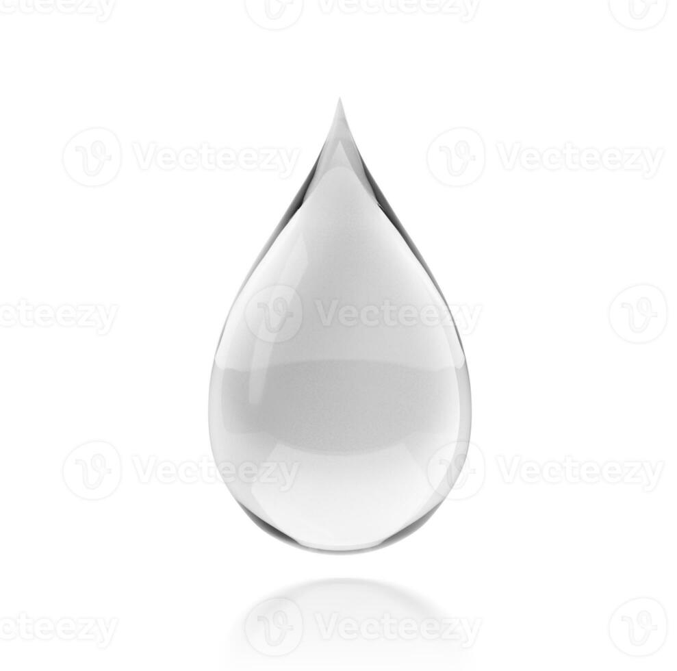 Sparkling clear water drops on a white background photo