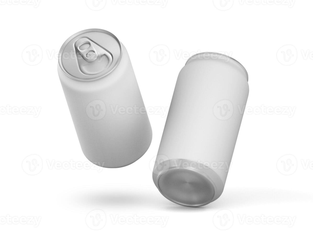 Aluminum drink can mockup isolated on white background photo