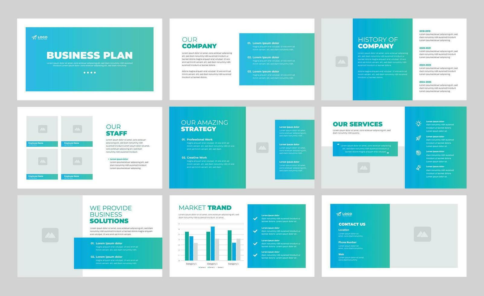 Business Plan Slide Design and Creative Business Presentation Slides Template. vector