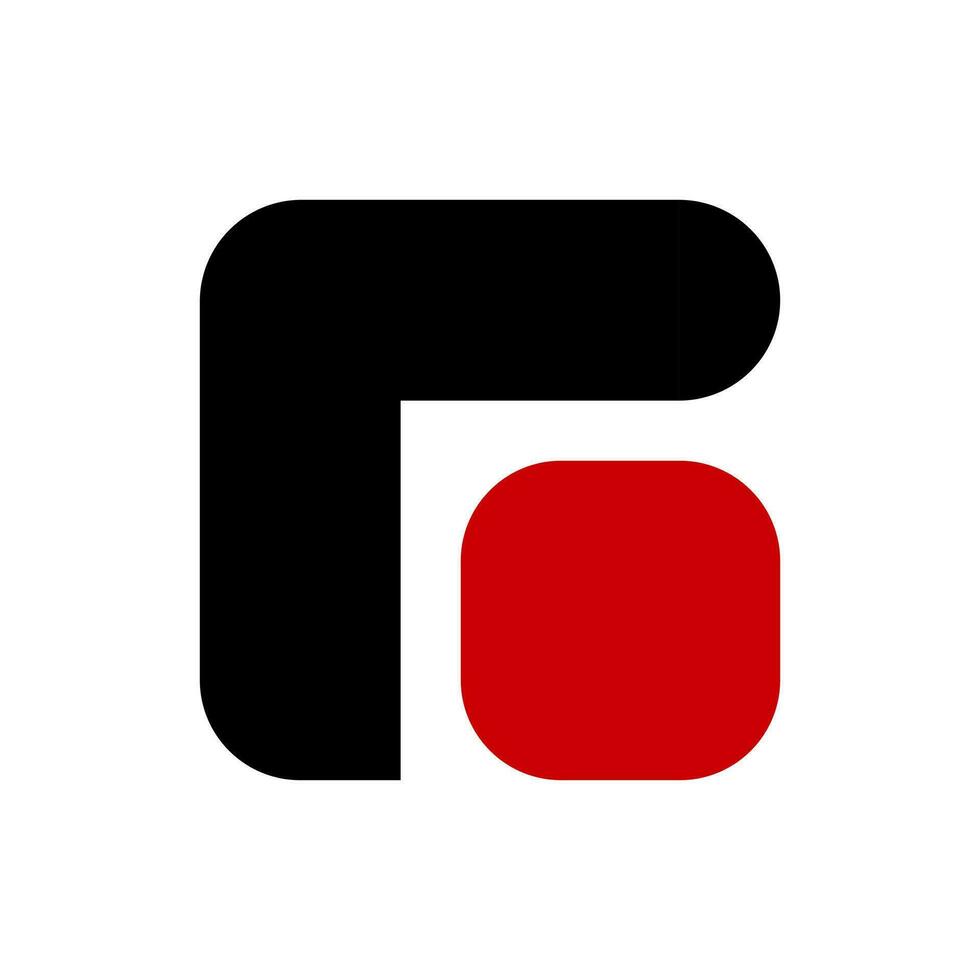Alphabet P and Square in Red Logo vector