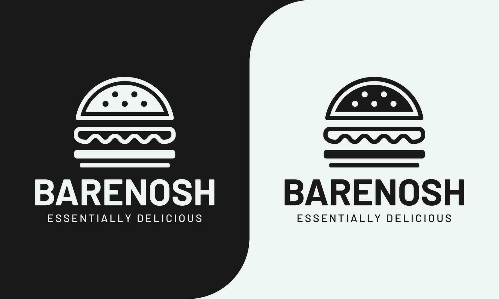 A minimalistic burger icon logo design vector