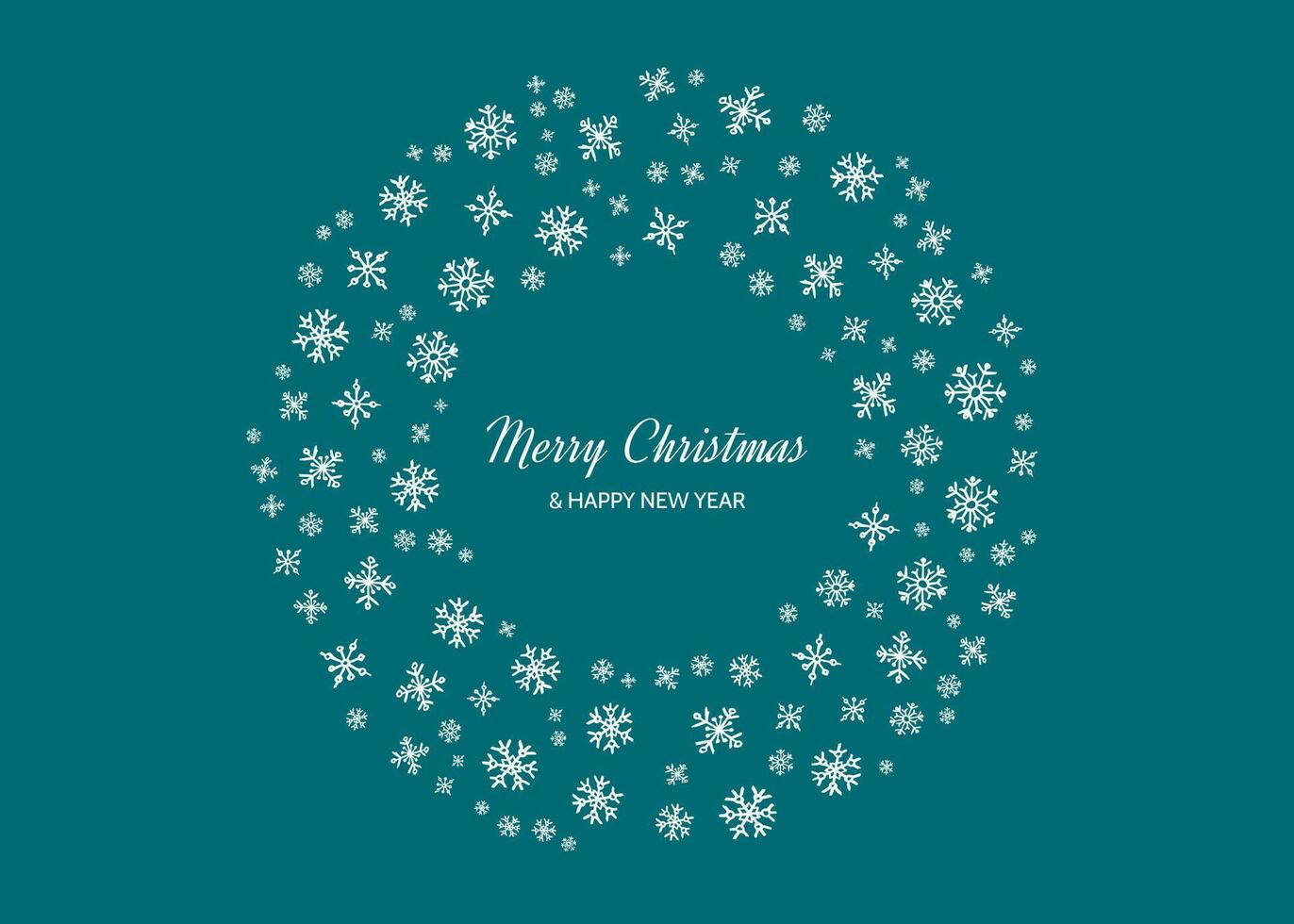 Merry Christmas background with snowflakes in circle vector