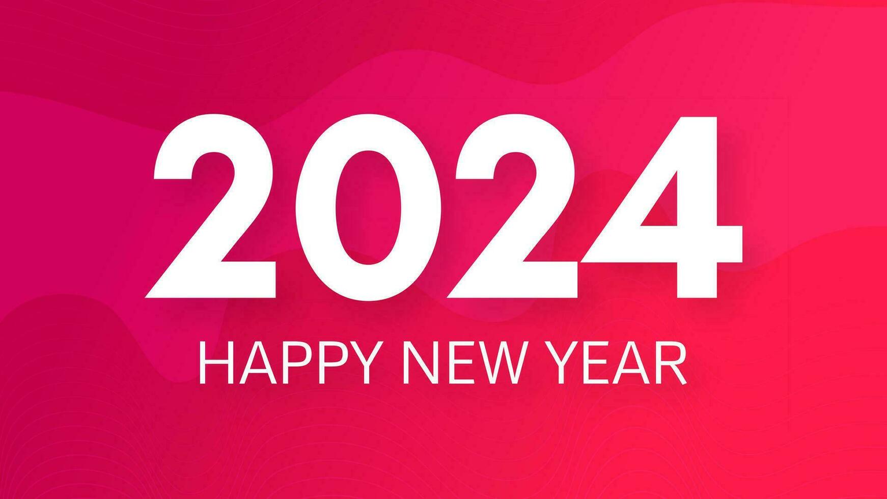 2024 Happy New Year on colorful background vector