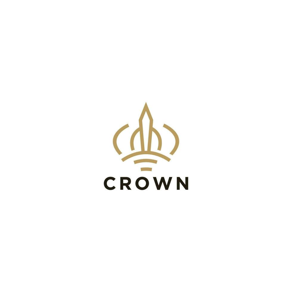 crown of gold. Isolated on white background. Vector illustration. Logotype, logo