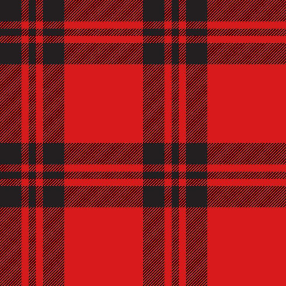 Plaid seamless pattern in red. Check fabric texture. Vector textile print.
