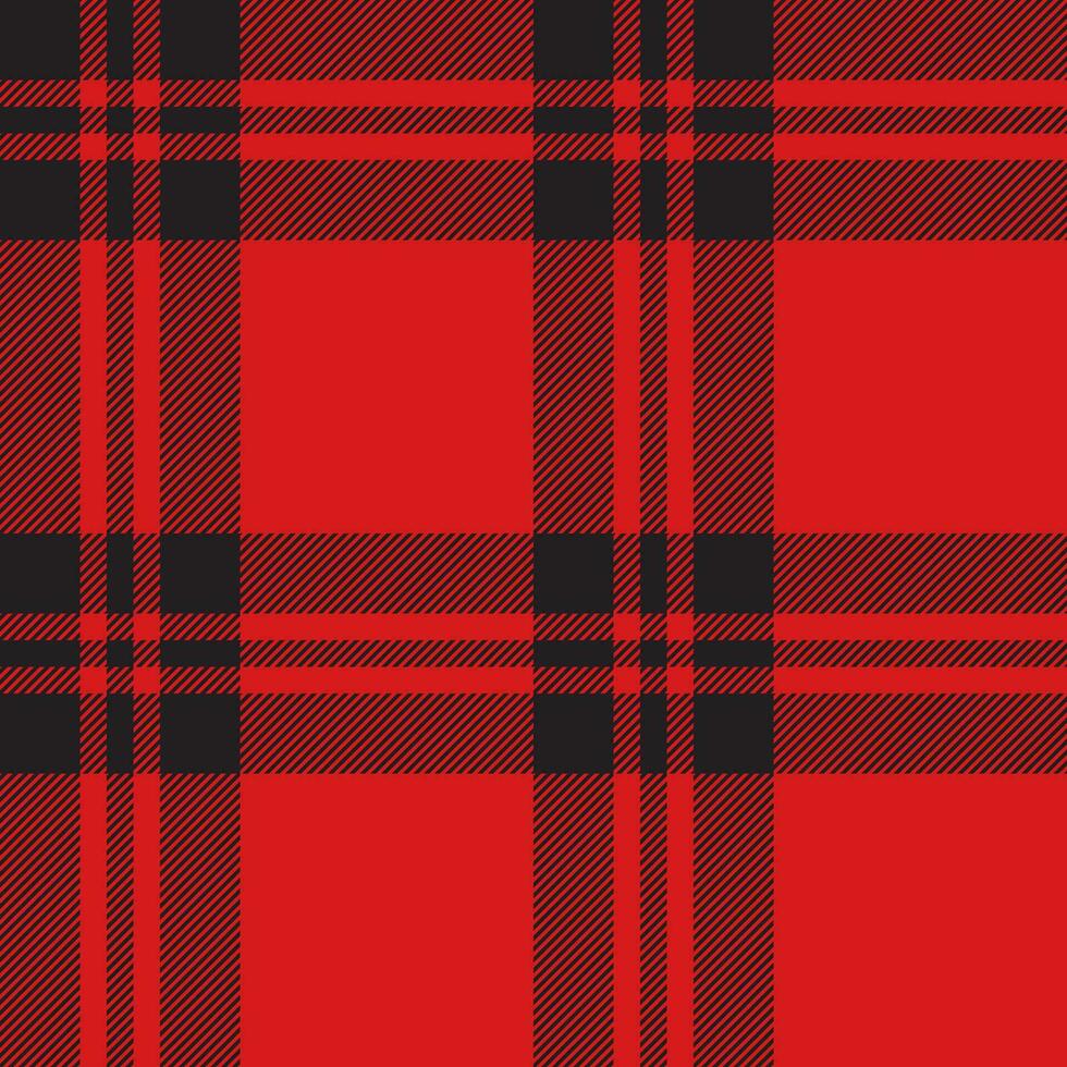 Plaid seamless pattern in red. Check fabric texture. Vector textile print.