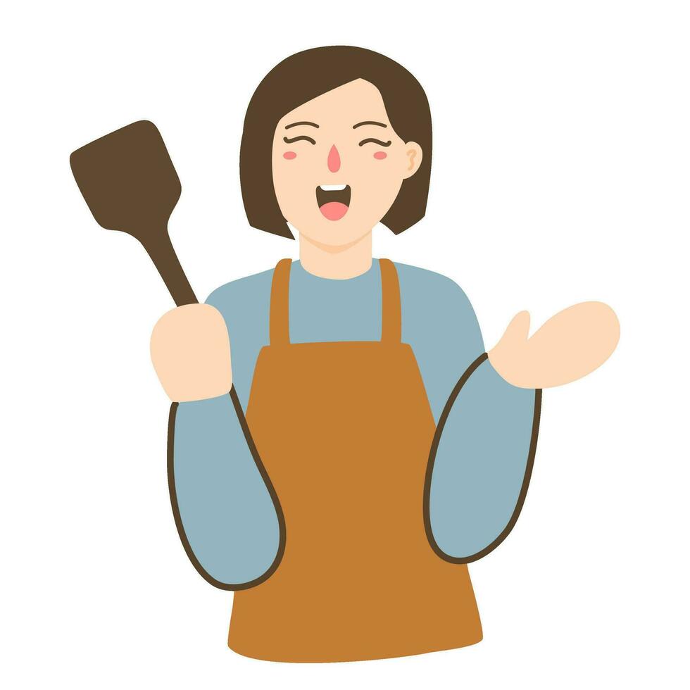 cocinero cocineros en uniforme con cocina utensilios vector