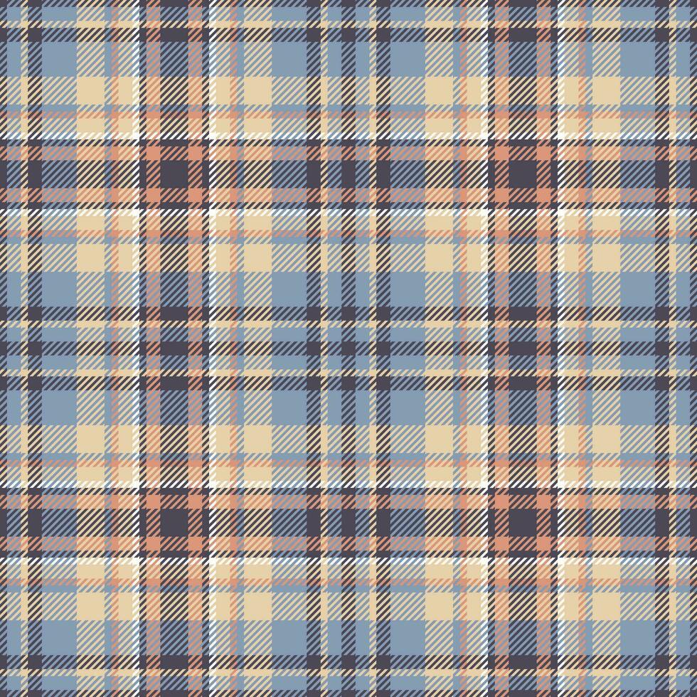 Plaid seamless pattern in blue. Check fabric texture. Vector textile print.