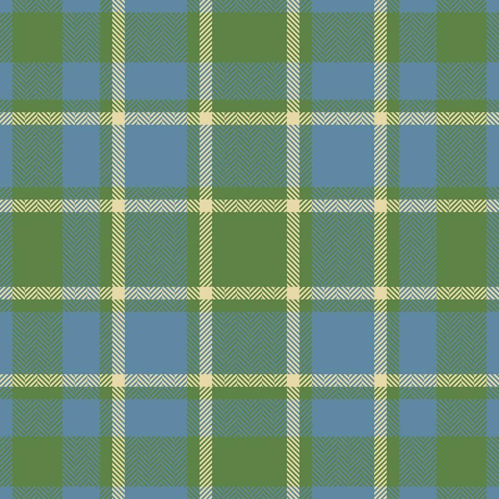 Plaid check pattern in green color. Seamless fabric texture. Tartan textile print. vector