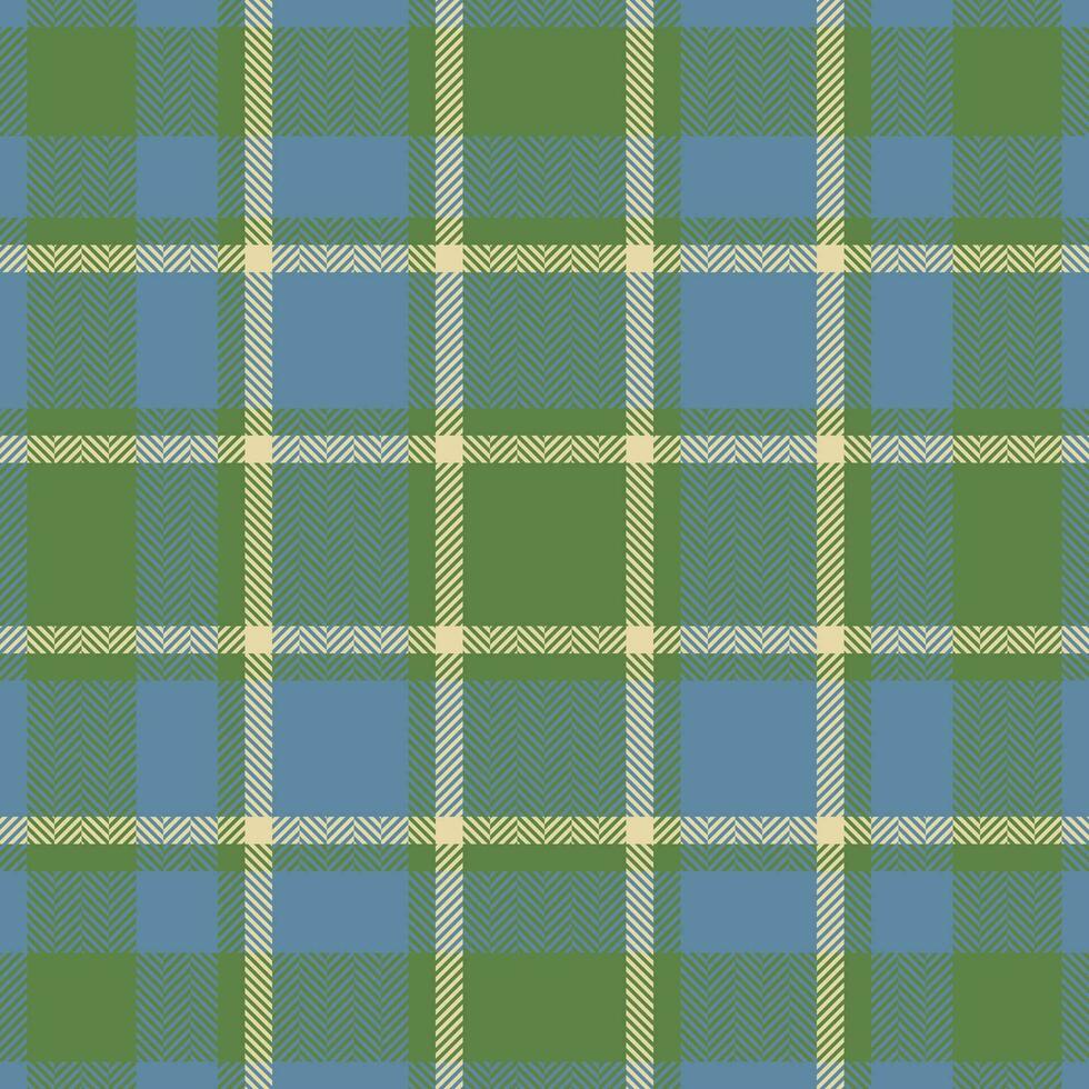 Plaid check pattern in green color. Seamless fabric texture. Tartan textile print. vector