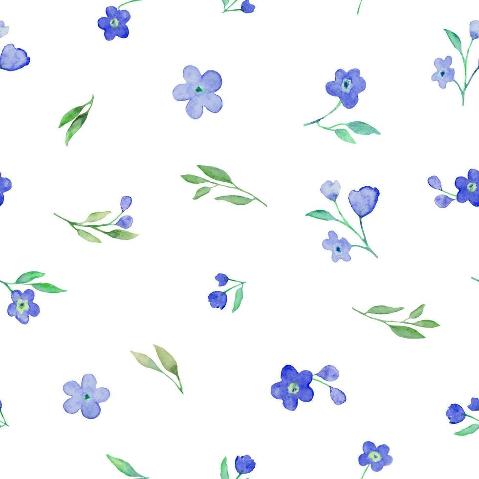 Watercolor floral seamless pattern. Hand drawn illustration isolated on white background. vector