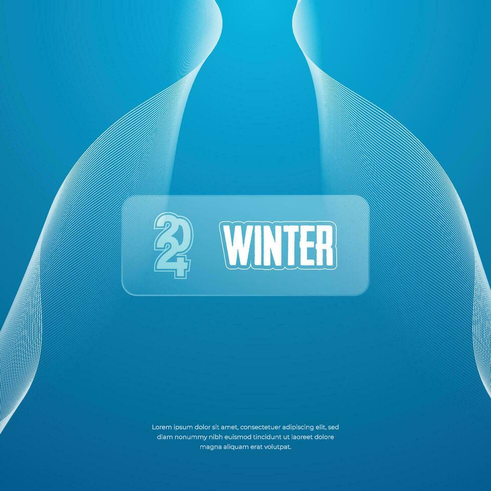 2024 Winter Social Media Post Template Design vector