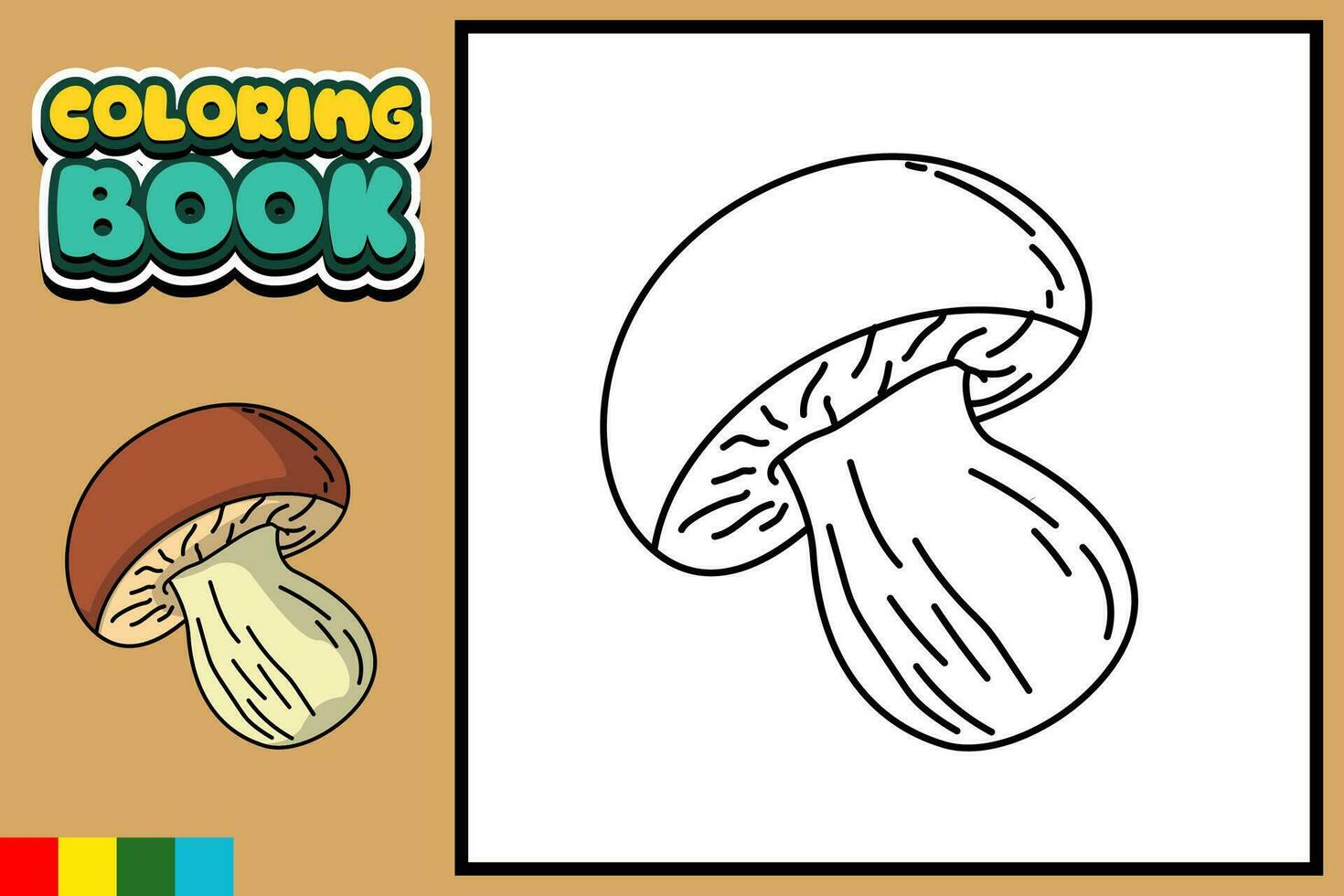 Vector coloring book for children mushroom