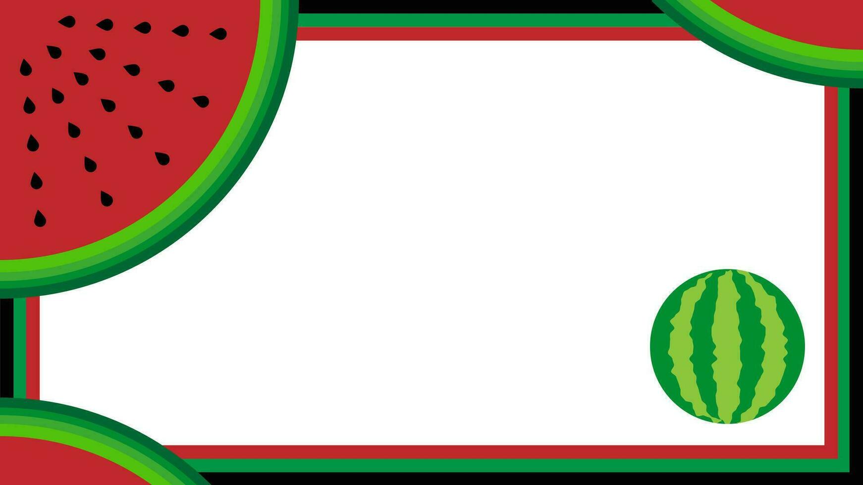 Abstract background with Water Melon and Black Green White and Red Color, suitable for presentation and poster template, peace to palestine or gaza. vector