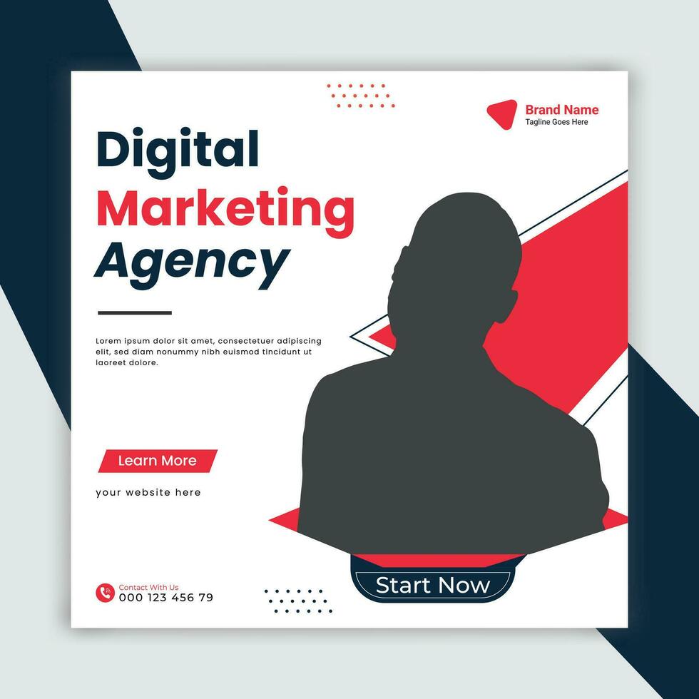 Digital marketing social media banner or post template vector