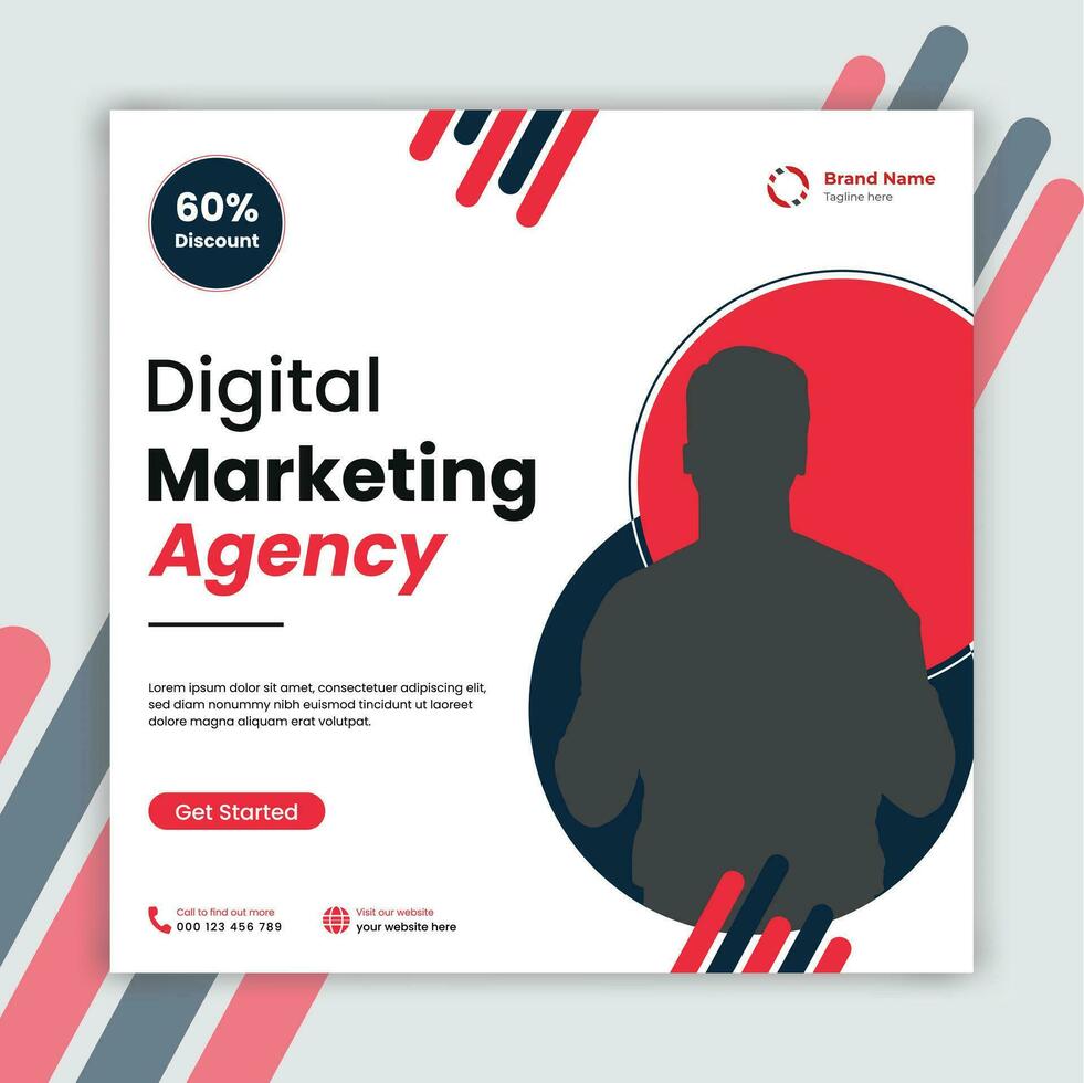 Digital marketing social media banner or post template vector