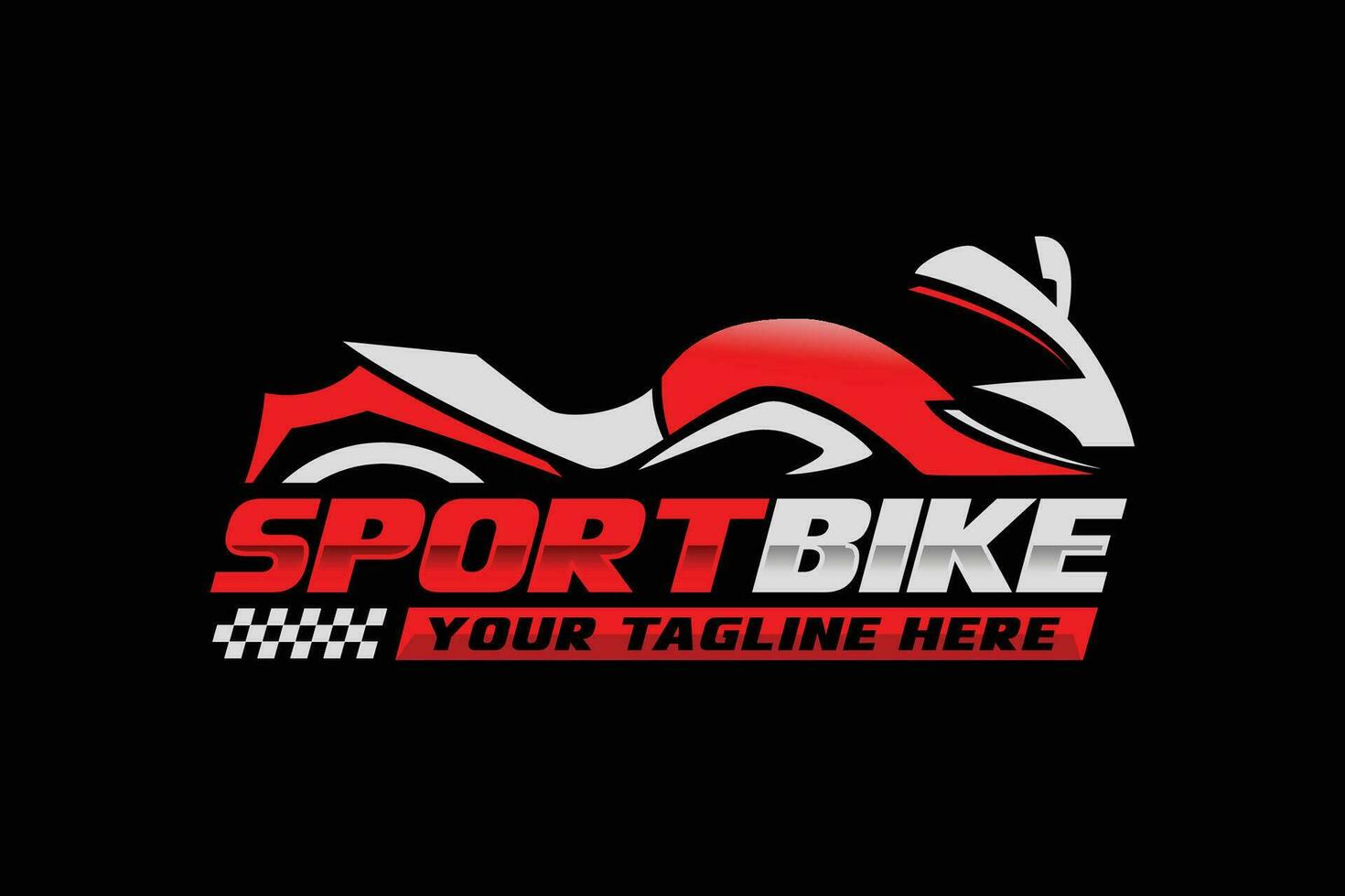 Sports bike racing logo design vector