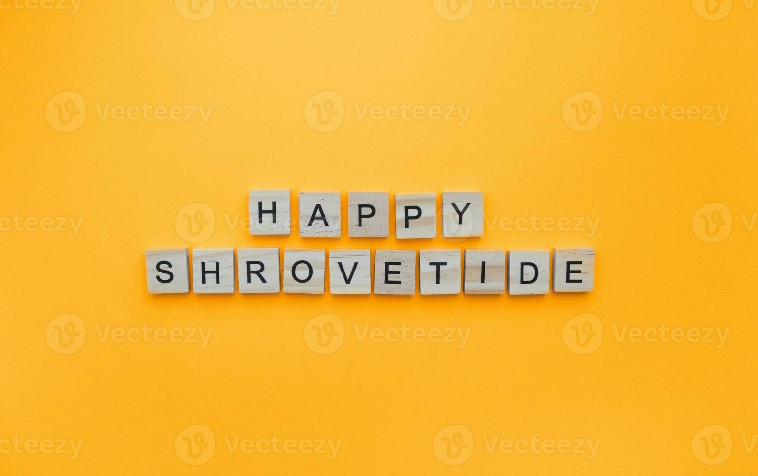 February 20-26, happy Shrovetide, a minimalistic banner with an inscription in wooden letters photo