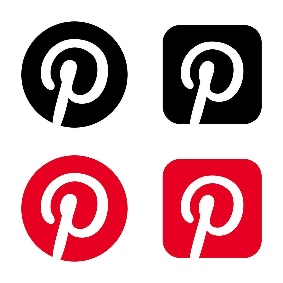 Pinterest logo icon vector. Popular app symbol illustration vector