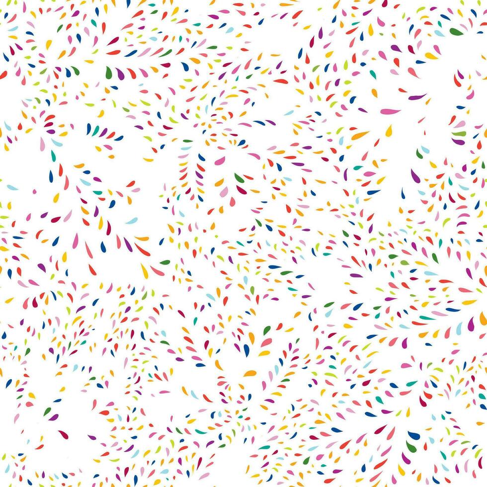 Abstract seamless floral pattern with dots and leaves. Dotted flourish multicolor festive texture. Abstract backdrop with chaotic flowing organic shapes. Artistic stylish summer tiled  background. vector