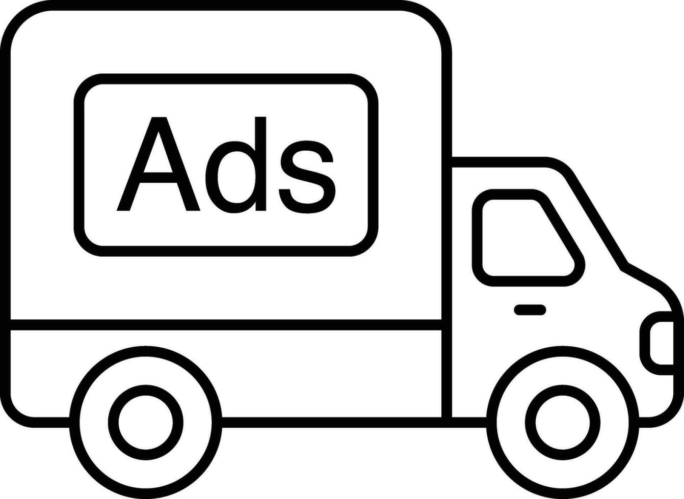 publicidad camioneta línea íconos diseño estilo vector