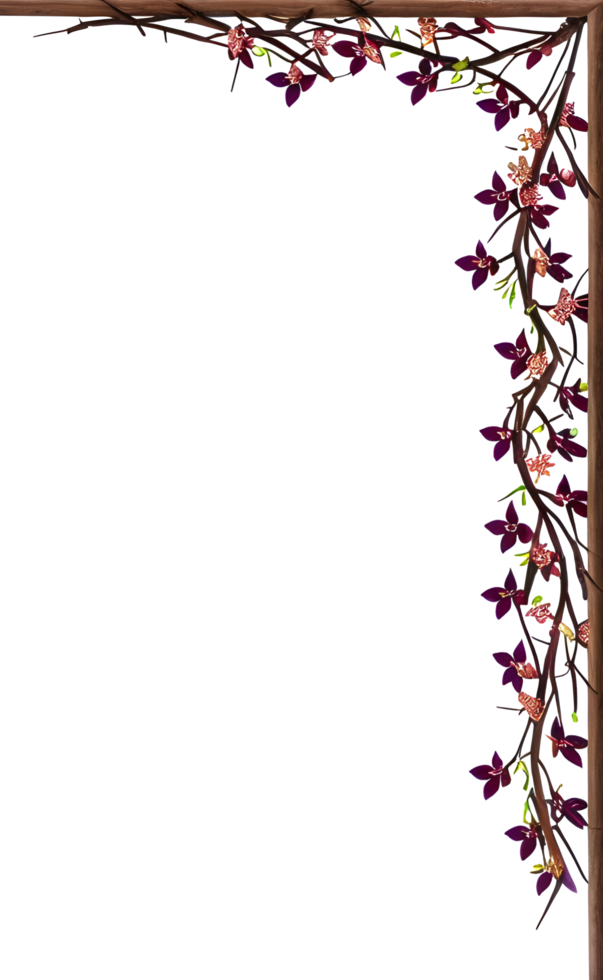 Twing Border Frame PNG Transparent Background Ai Generative