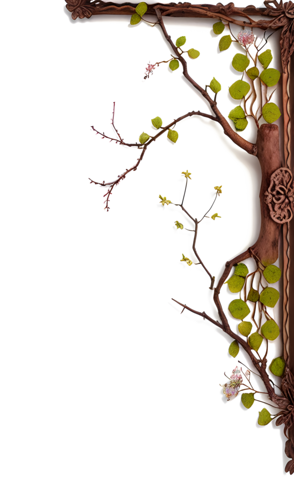 Twing Border Frame PNG Transparent Background Ai Generative